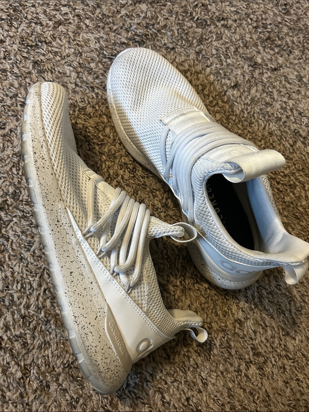 adidas White Athletic Sneakers with Speckled Sole